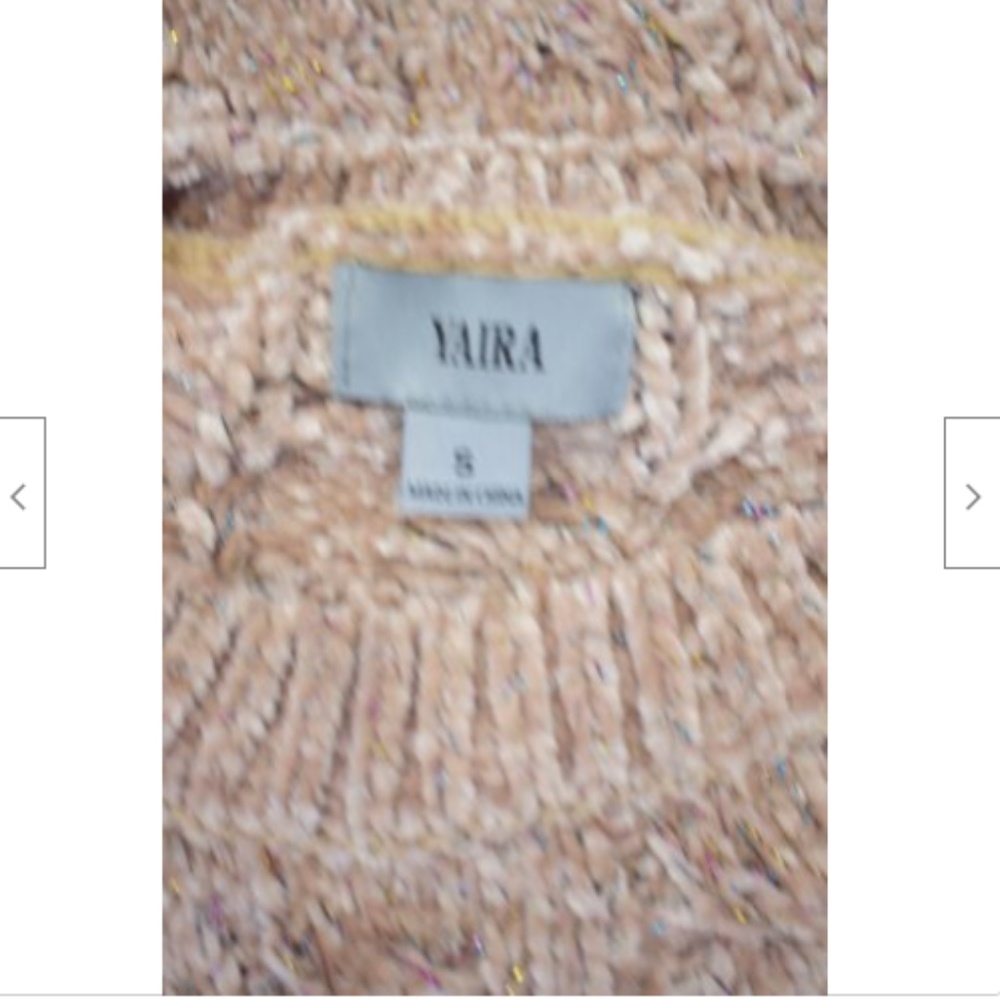 Yaira Beige Mauve Chenille Sweater Small - Picture 6 of 12